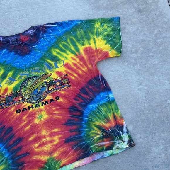 Vintage Bahamas T Shirt Adult XL Tye Die Spell Out National Apparel Tees - Picture 4 of 8